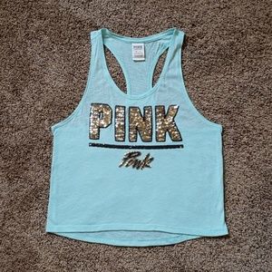 Victoria Secret PINK razorback tank- light blue